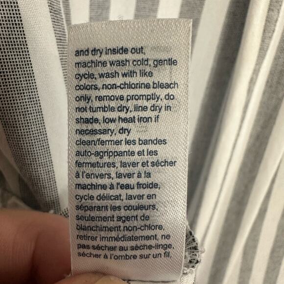 TOMMY HILFIGER 1/4 Open Blouse, Striped, Size Medium, High-Low, Collared - Picture 10 of 10